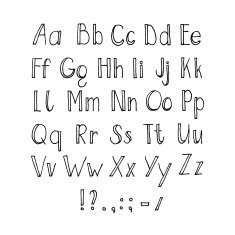 Vector hand drawn alphabet N21