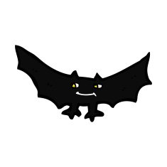 cartoon spooky vampire bat N23