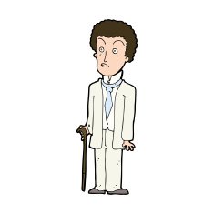 cartoon unhappy gentleman N11