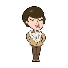 cartoon cool relaxed woman N11