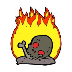 cartoon burning old bones N9