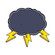 cartoon cloud and lightning bolt symbol N11