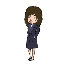 cartoon woman in trench coat N29