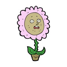 cartoon flower with face N32