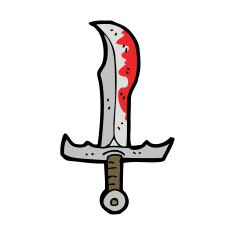 cartoon bloody sword N29