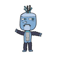 cartoon waving robot N22