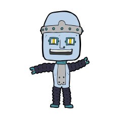 cartoon waving robot N23