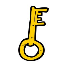 cartoon old key N11