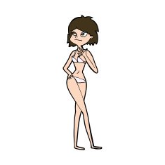 cartoon woman in bikini N60