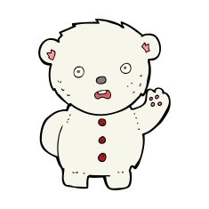 cartoon unhappy polar teddy bear N5