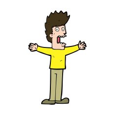 cartoon terrified man N274