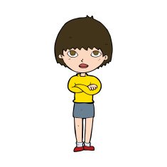 cartoon woman with crossed arms N50