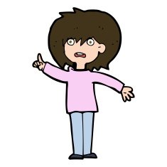 cartoon woman asking question N88