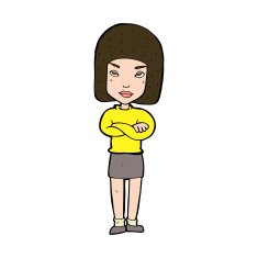 cartoon woman with crossed arms N51