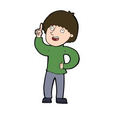 cartoon man with idea N164