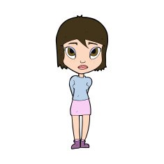 cartoon shy girl N11
