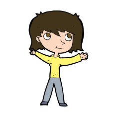 cartoon happy girl N108