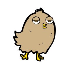 funny cartoon bird N186