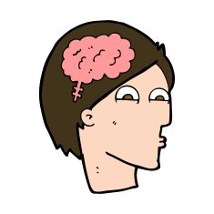 cartoon head with brain symbol N43