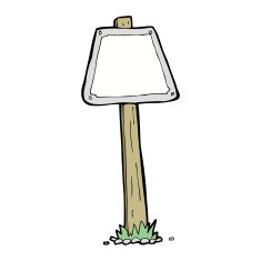 cartoon road sign N22