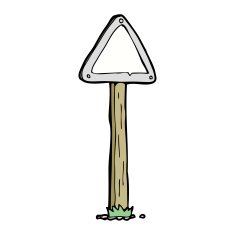 cartoon road sign N23