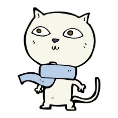 cartoon funny cat wearing scarf N17