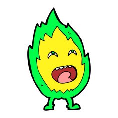 Cartoon Flame Character N12