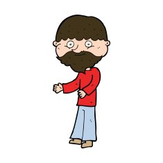 cartoon happy bearded man N11