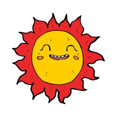 cartoon happy sun N13