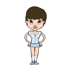 cartoon annoyed girl N25