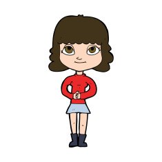 cartoon happy woman N284