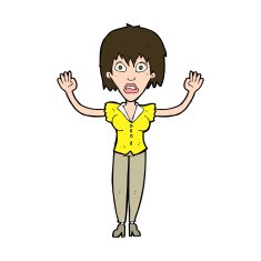 cartoon woman stressing out N23