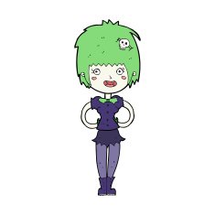 cartoon happy vampire girl N41