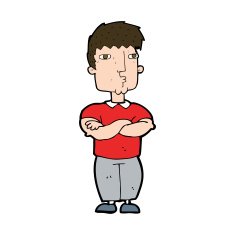cartoon man with crossed arms N32
