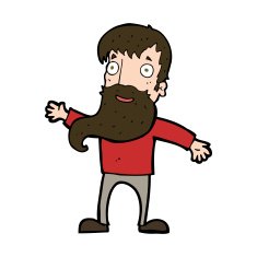 cartoon man with beard waving N11
