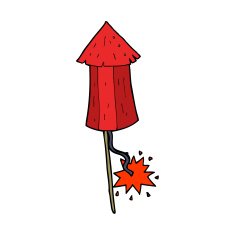 cartoon old wood rocket N7