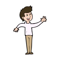 Cartoon Man Waving N39