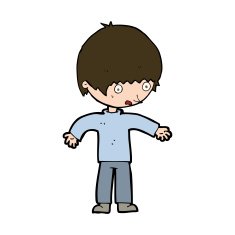 cartoon confused boy N16