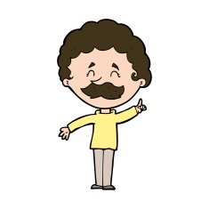 cartoon man with idea N165