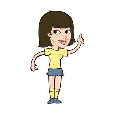 cartoon pretty girl with idea N31