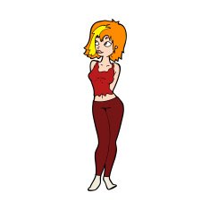 cartoon attractive girl N22