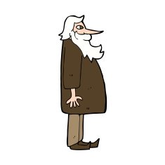 cartoon bearded old man N42