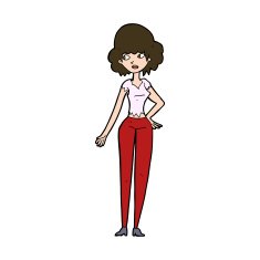 cartoon pretty woman N305
