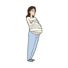 cartoon pregnant woman N26