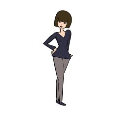 cartoon pretty woman N309