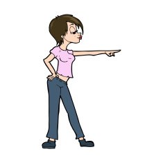 cartoon woman pointing N236