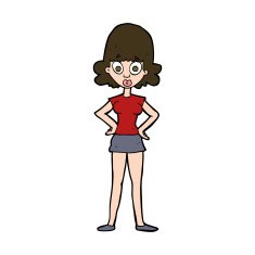 cartoon surprised woman N261