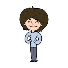 cartoon happy woman N287