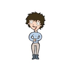 cartoon crazy excited woman N21