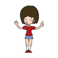 cartoon woman explaining her point N41